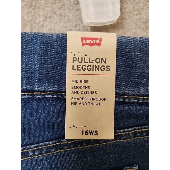 Levis Pull on Legging Jeans Womens 16W Short Blue Medium Wash Stretch NEW - Picture 10 of 13